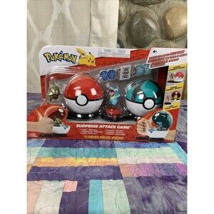 Pokémon Axew with Poké Ball vs Totodile with Net Ball Surprise Attack Game - NEW